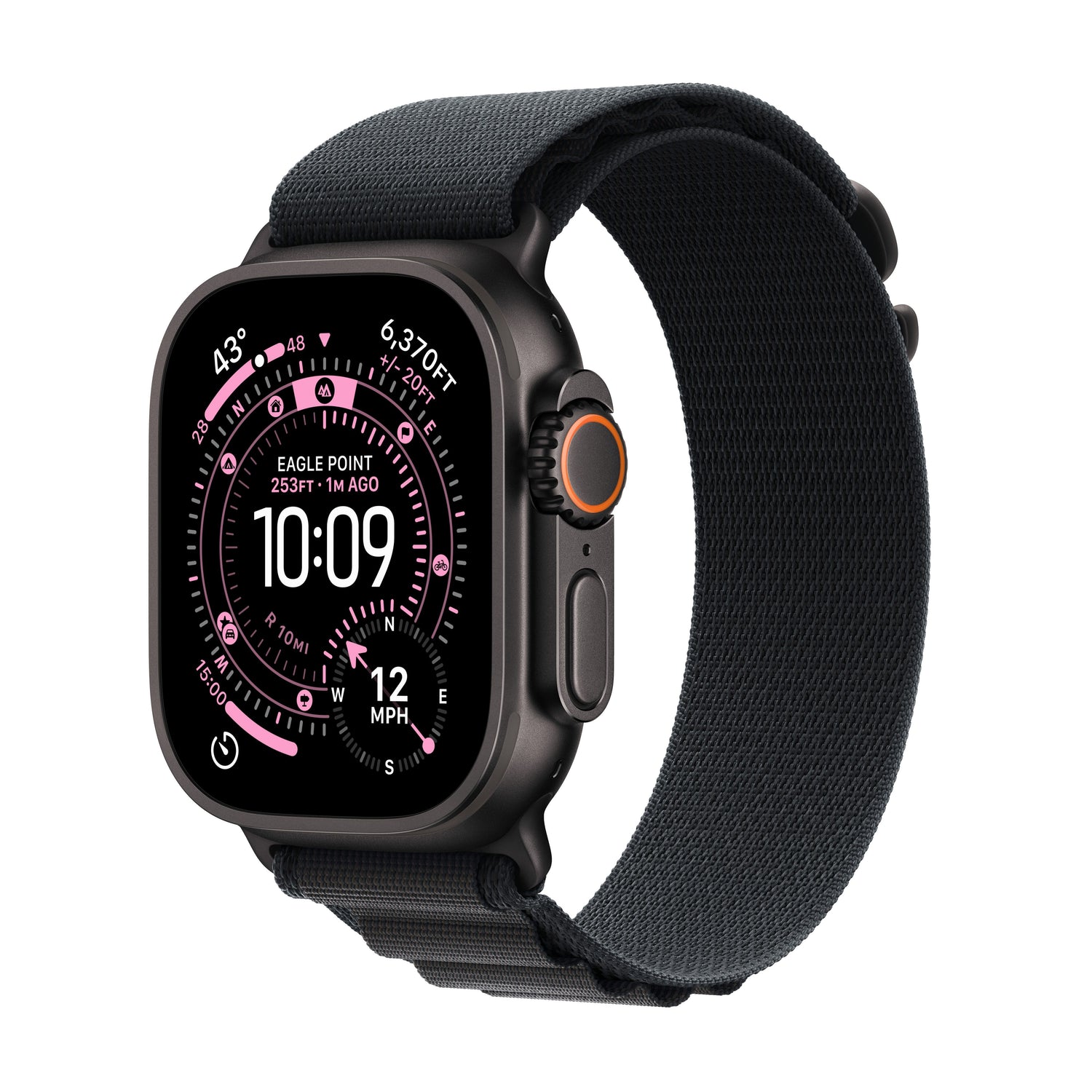 Apple Watch Ultra 3 GPS + Cellular 49mm fekete titántok, fekete Alpesi pánt - M - iSTYLE HU