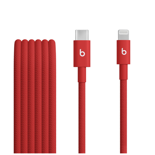 Beats USB-C — Lightning szőtt borítású kábel (1,5 m) — pulzáló piros