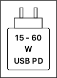 Ez az eszköz támogatja az USB PD gyorstöltést az USB Implementers Forum Power Delivery Specification 3.1-es verziójában meghatározottak szerint.
