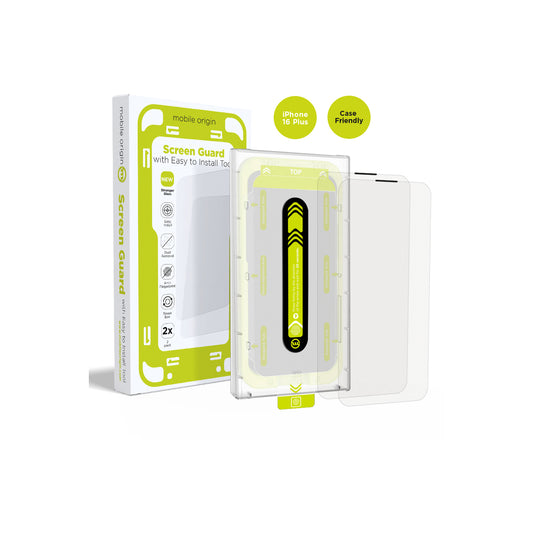 Mobile Origin – Screen Guard kijelzővédő aplikátorral, 2 darabos csomag - iPhone 16 Plusz - iSTYLE HU