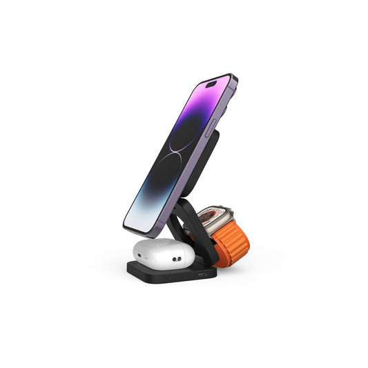 CubeNest – E310 – 3 az 1-ben mágneses, összecsukható vezeték nélküli töltő - szürke - iSTYLE HU