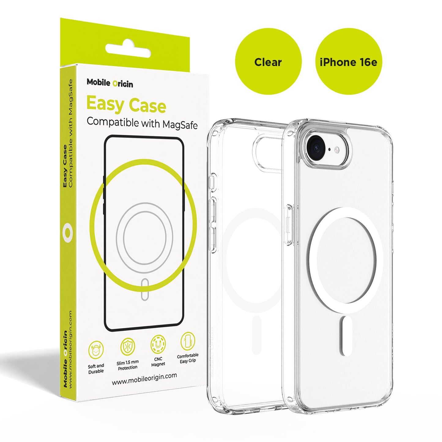 Mobile Origin Hybrid MagSafe tok, átlátszó - iPhone 16e