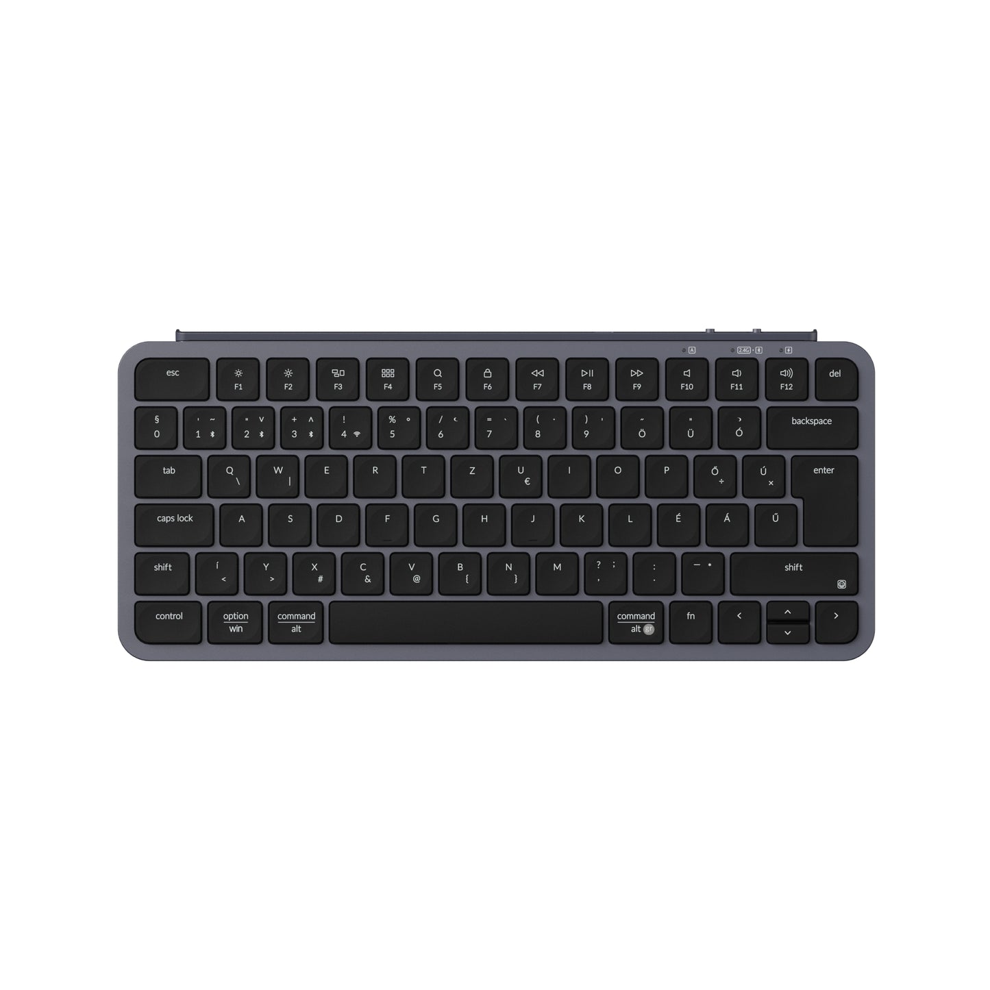 Keychron B1 Pro Bluetooth / Vezeték nélküli / USB-C Scissor Switch mechanikájú billentyűzet (Magyar kiosztás) - fekete-szürke