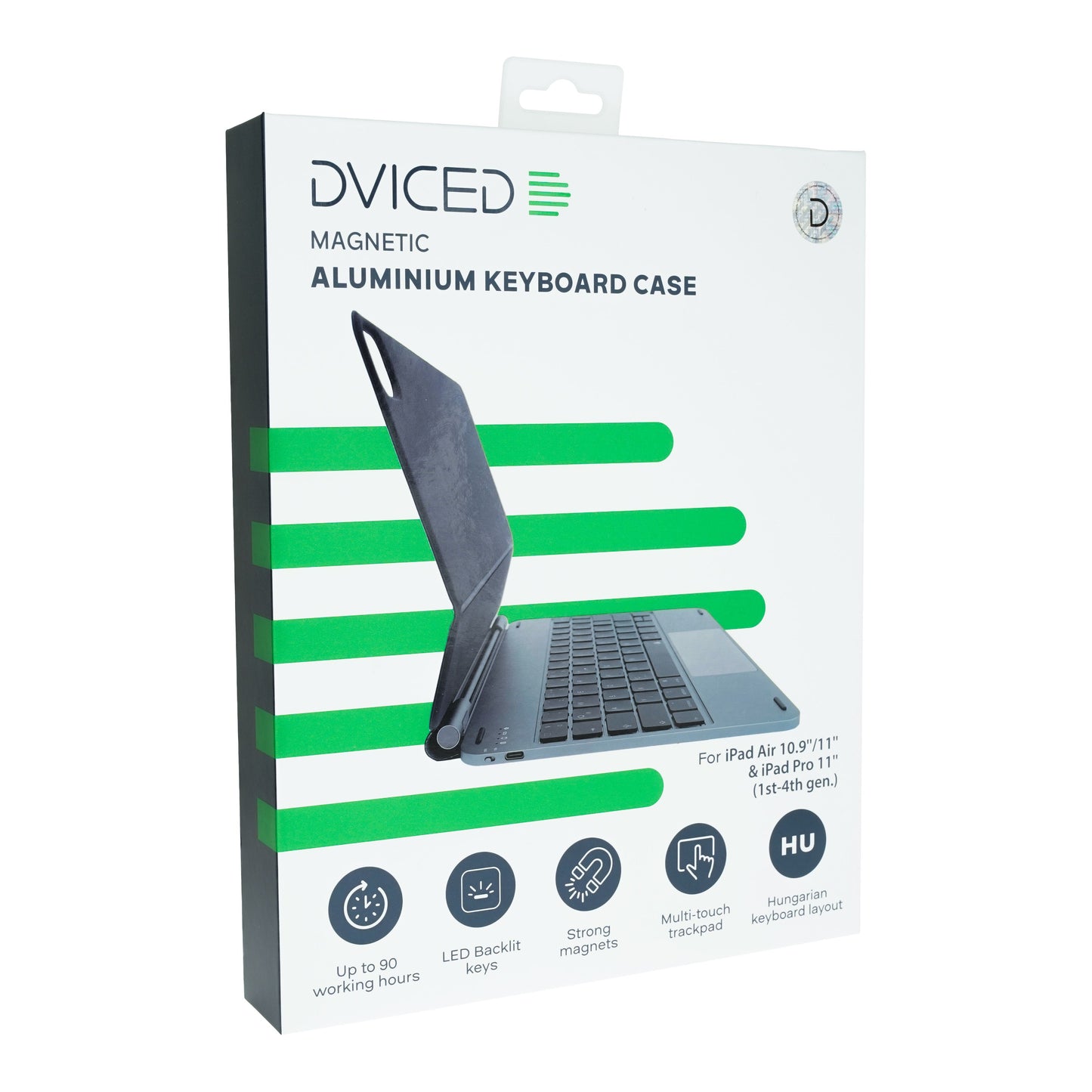 Dviced Magnetic Aluminium Billentyűzetes tok iPad Air/Pro 11-hez - HU - szürke