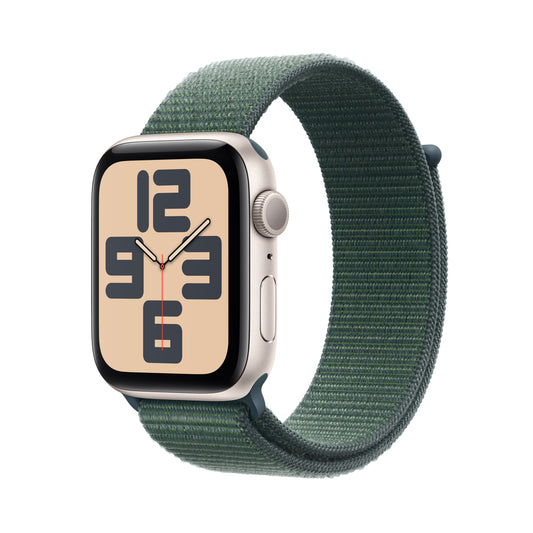 Apple Watch SE GPS 44 mm-es Starlight alumínium tok, Lake Green Sport hurokkal - iSTYLE HU
