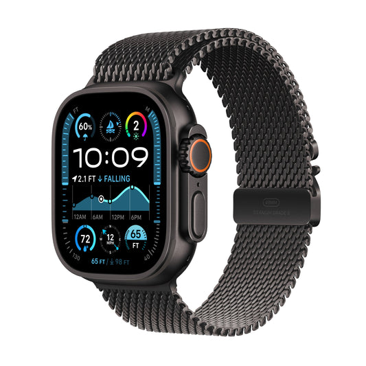Apple Watch Ultra 2 GPS + Cellular 49 mm-es fekete titán tok fekete titán Milánói szíjjal – nagy - iSTYLE HU