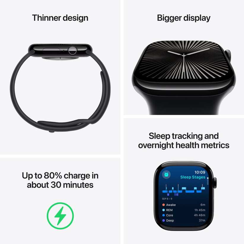 Apple Watch Series 10 GPS, 42 mm-es rózsaarany alumínium tok világos pirosító sportszíjjal - S/M - iSTYLE HU