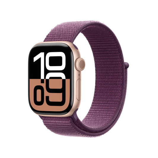Apple Watch Series 10 GPS 42 mm-es Rose Gold alumínium tok Plum Sport hurokkal - iSTYLE HU