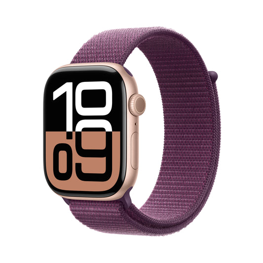 Apple Watch Series 10 GPS 46 mm-es Rose Gold alumínium tok Plum Sport hurokkal - iSTYLE HU