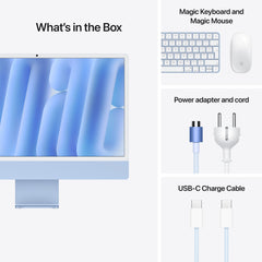24 hüvelykes iMac Retina 4,5K kijelzővel: Apple M4 chip 8 magos CPU-val és 8 magos GPU-val, 256GB SSD, 16GB RAM, Magic Mouse, Magic Keyboard - nemzetközi angol - kék CTO - iSTYLE.hu