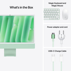 24 hüvelykes iMac Retina 4,5K kijelzővel: Apple M4 chip 8 magos CPU-val és 8 magos GPU-val, 1TB SSD, 16GB RAM, Magic Mouse, Magic Keyboard - nemzetközi angol - zöld CTO - iSTYLE.hu