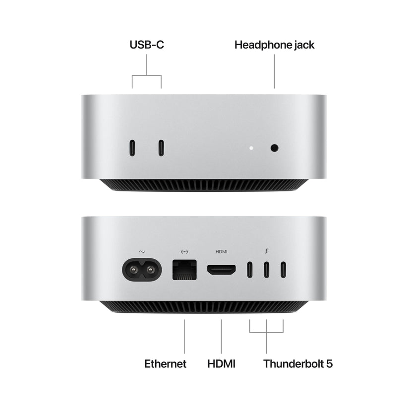 Mac mini: Apple M4 Pro chip 14 magos CPU-val és 20 magos GPU-val, 2TB SSD, 24GB RAM - ezüst CTO