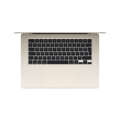 15 hüvelykes MacBook Air: Apple M4 chip 10 magos CPU-val és 10 magos GPU-val, 512GB SSD, 32GB RAM, Háttér-világítású Magic Keyboard Touch ID-val – nemzetközi angol - csillagfény CTO