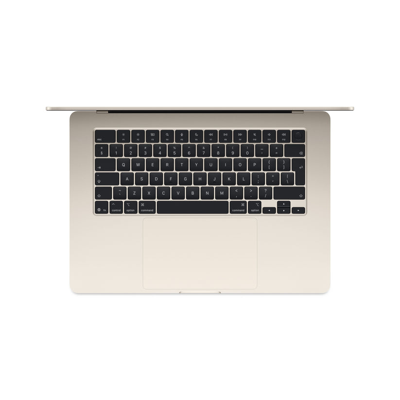 15 hüvelykes MacBook Air: Apple M4 chip 10 magos CPU-val és 10 magos GPU-val, 512GB SSD, 32GB RAM, Háttér-világítású Magic Keyboard Touch ID-val – nemzetközi angol - csillagfény CTO
