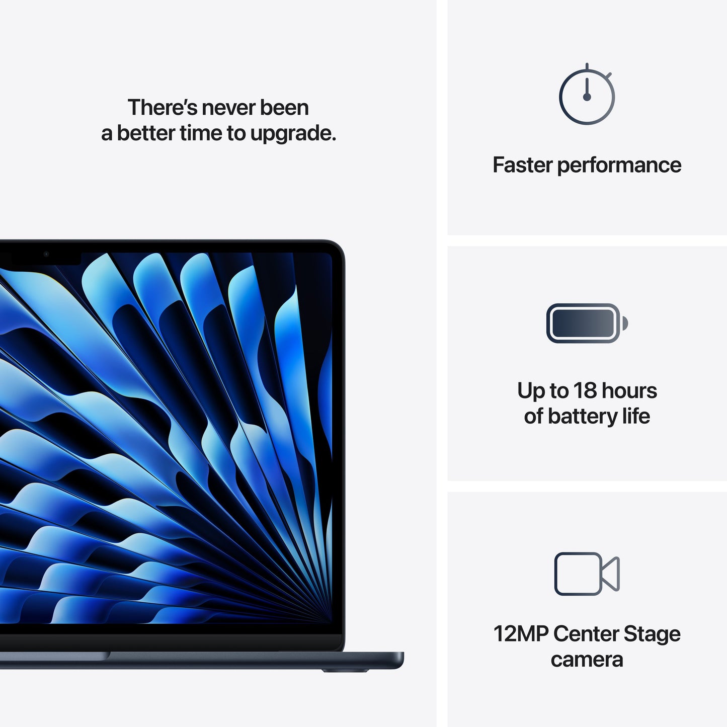 MacBook Air 13" – nemzetközi angol billentyűzet, M4 chip, 10 magos GPU-val, 16GB egyesített memóriával, 256B SSD – égkék - iSTYLE.hu