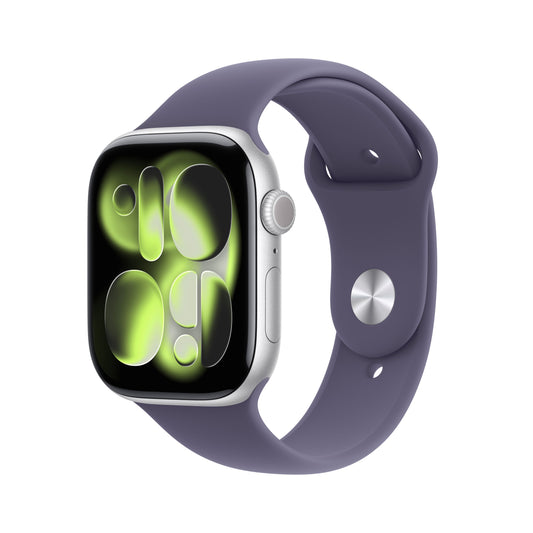 Apple Watch Series 11 GPS 46mm ezüst alumíniumtok, lila köd sportszíj - M/L - iSTYLE HU