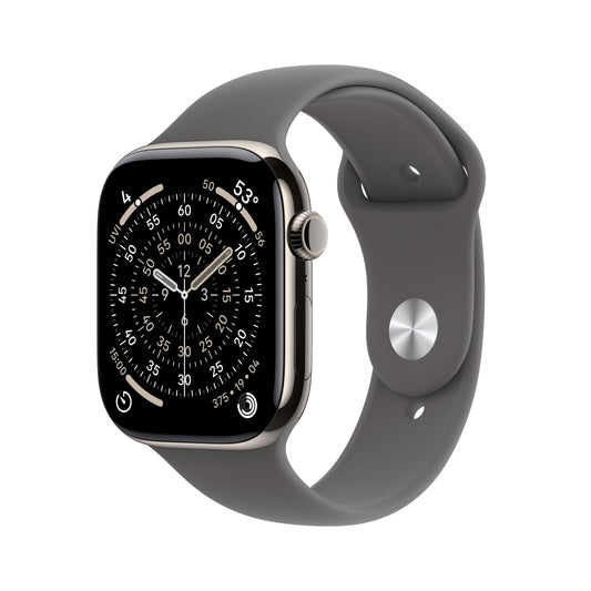 Apple Watch Series 11 GPS + Cellular 46mm natúr titántok, kőszürke sportszíj - M/L - iSTYLE HU