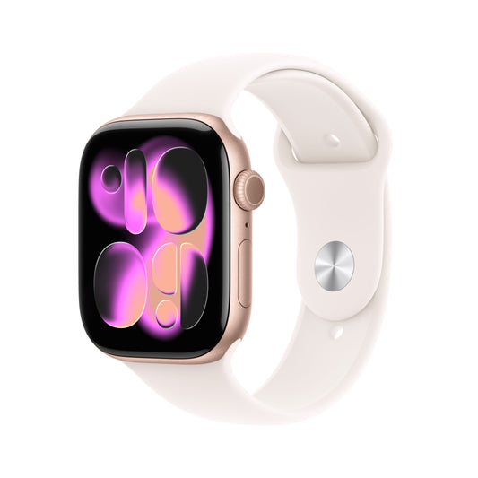 Apple Watch Series 11 GPS + Cellular 46mm rozéarany alumíniumtok, lágy rózsaszín sportszíj - M/L - iSTYLE HU