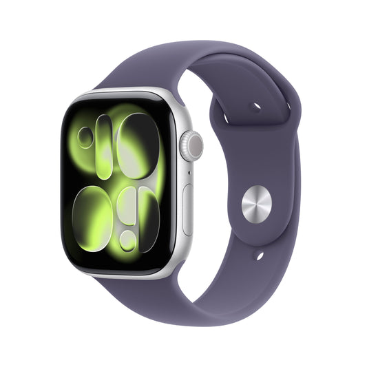 Apple Watch Series 11 GPS + Cellular 46mm ezüst alumíniumtok, lila köd sportszíj - M/L - iSTYLE HU