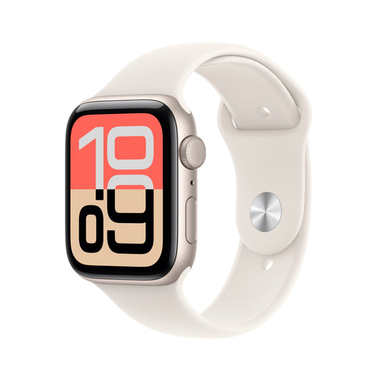 Apple Watch SE 3 GPS 44mm csillagfény alumíniumtok, csillagfény sportszíj - S/M - iSTYLE HU