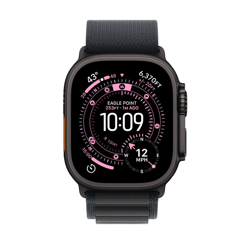 Apple Watch Ultra 3 GPS + Cellular 49mm fekete titántok, fekete Alpesi pánt - M - iSTYLE HU