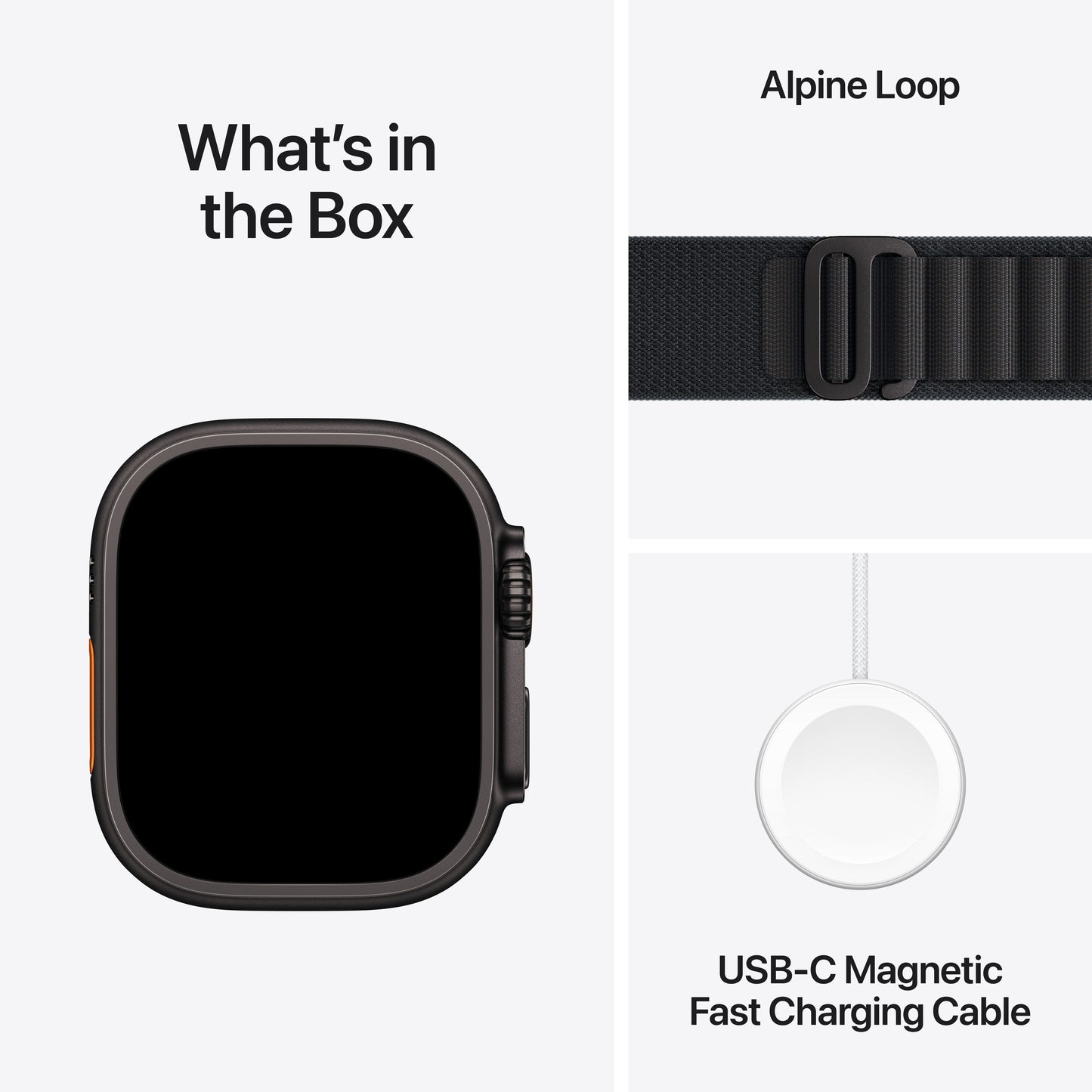 Apple Watch Ultra 3 GPS + Cellular 49mm fekete titántok, fekete Alpesi pánt - M - iSTYLE HU