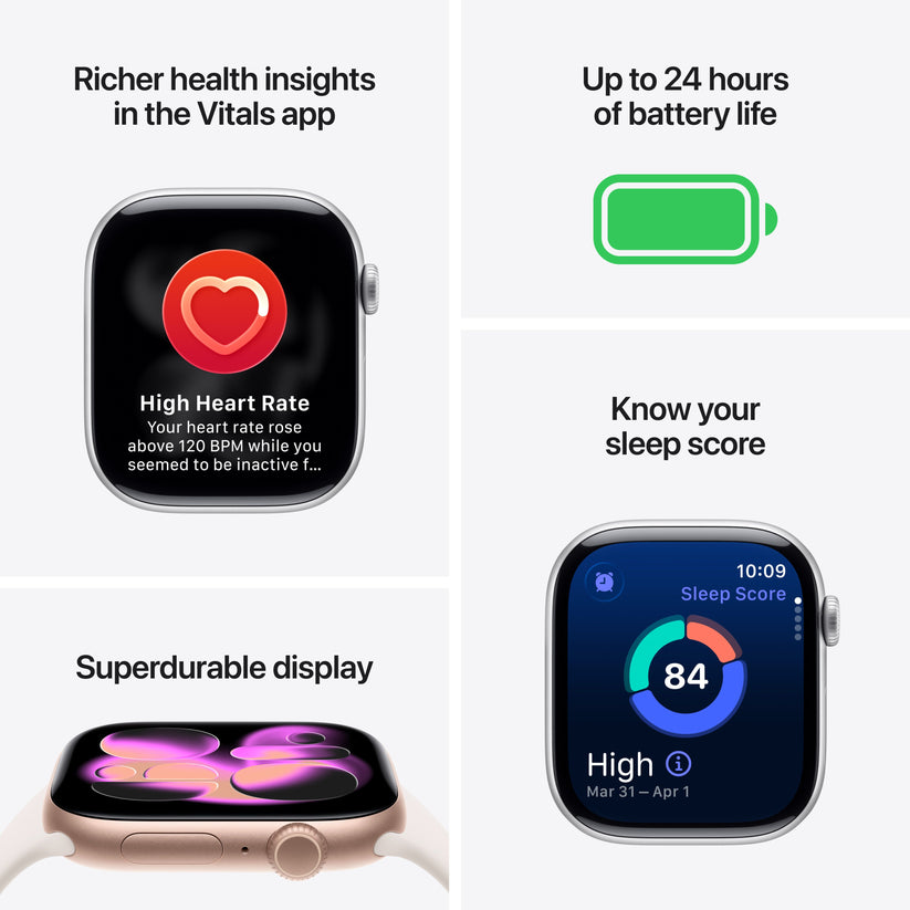 Apple Watch Series 11 GPS + Cellular 46mm arany titántok, lágy rózsaszín sportszíj - M/L - iSTYLE HU