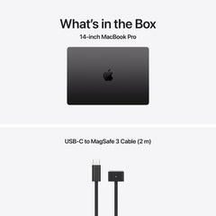 14 hüvelykes MacBook Pro: Apple M5 chip 10 magos CPU-val és 10 magos GPU-val, 2TB SSD, 32GB RAM, Háttér-világítású Magic Keyboard Touch ID‑val – nemzetközi angol - asztrofekete CTO