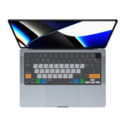 JCPal Verskin MacOS Shortcuts Keyboard Cover (Transparent Black) for MacBook Air 13/15, MacBook Pro 14/16 (EU-Layout)