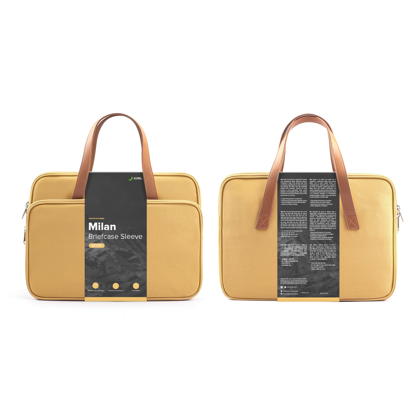 JCPal Milan briefcase Sleeve - 13/14-inch - Sand