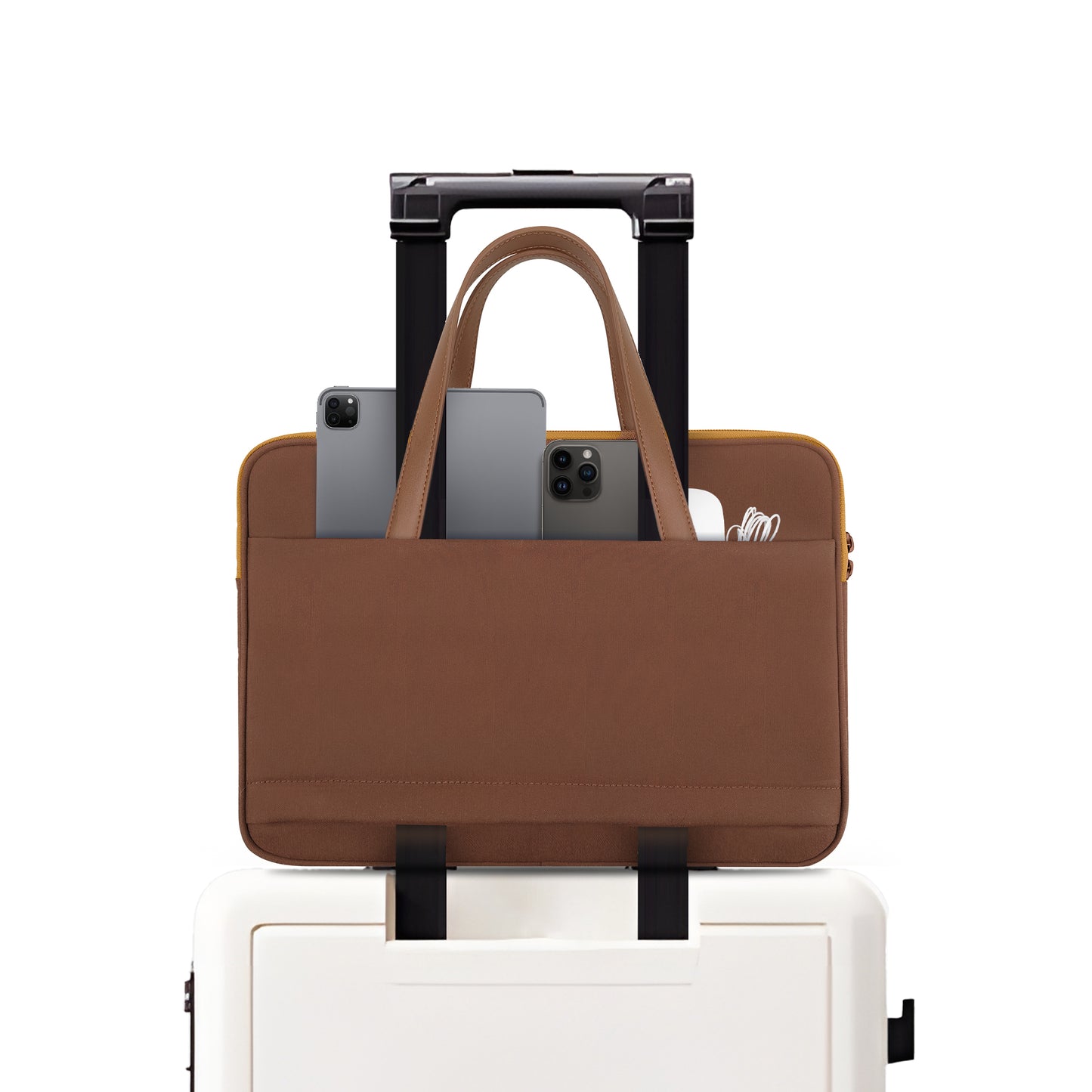 JCPal Milan briefcase Sleeve for 13/14-inch, Sepia Brown