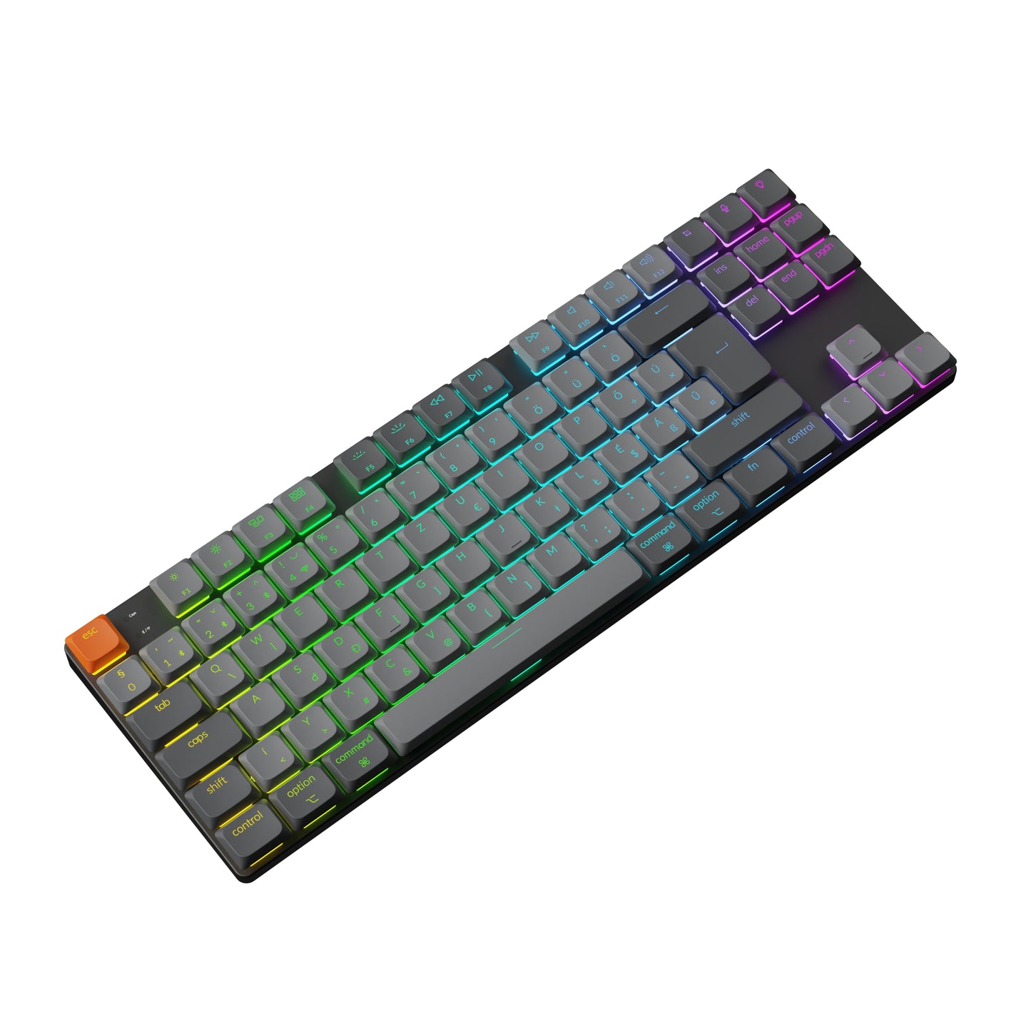 Keychron K1 V6 Bluetooth / USB-C gaming alacsony profilú mechanikus 2.0 brown switch billentyűzet (Magyar kiosztás) - fekete-szürke