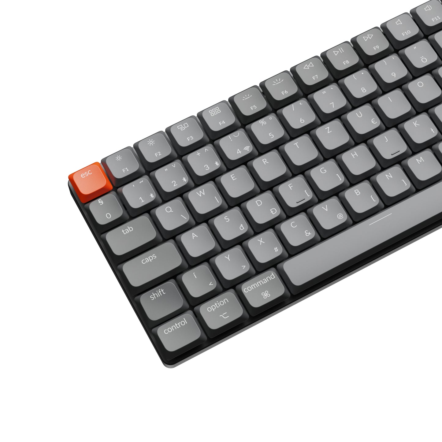 Keychron K3 Max Bluetooth / Vezeték nélküli / USB alacsony profilú Gateron mechanikus 2.0 brown switch billentyűzet (Magyar kiosztás) - fekete-szürke