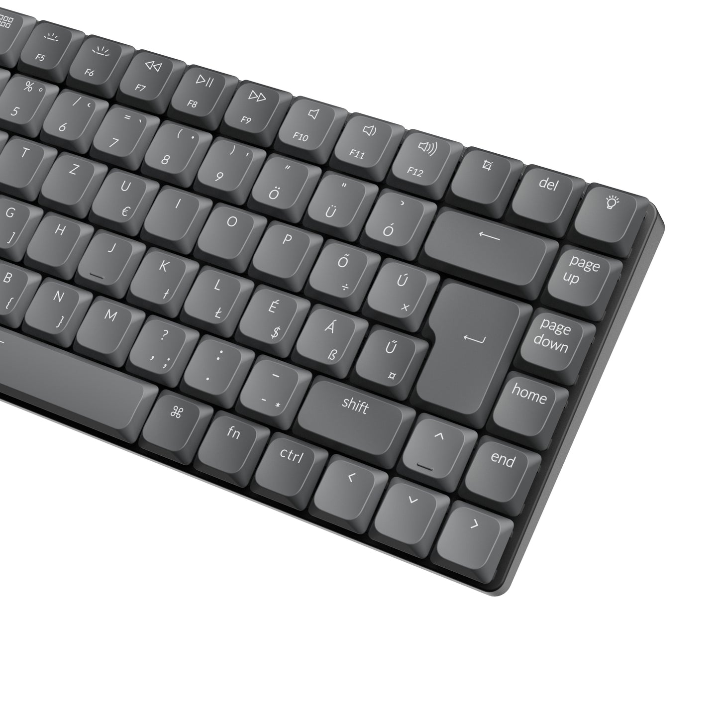 Keychron K3 Max Bluetooth / Vezeték nélküli / USB alacsony profilú Gateron mechanikus 2.0 red switch billentyűzet (Magyar kiosztás) - fekete-szürke