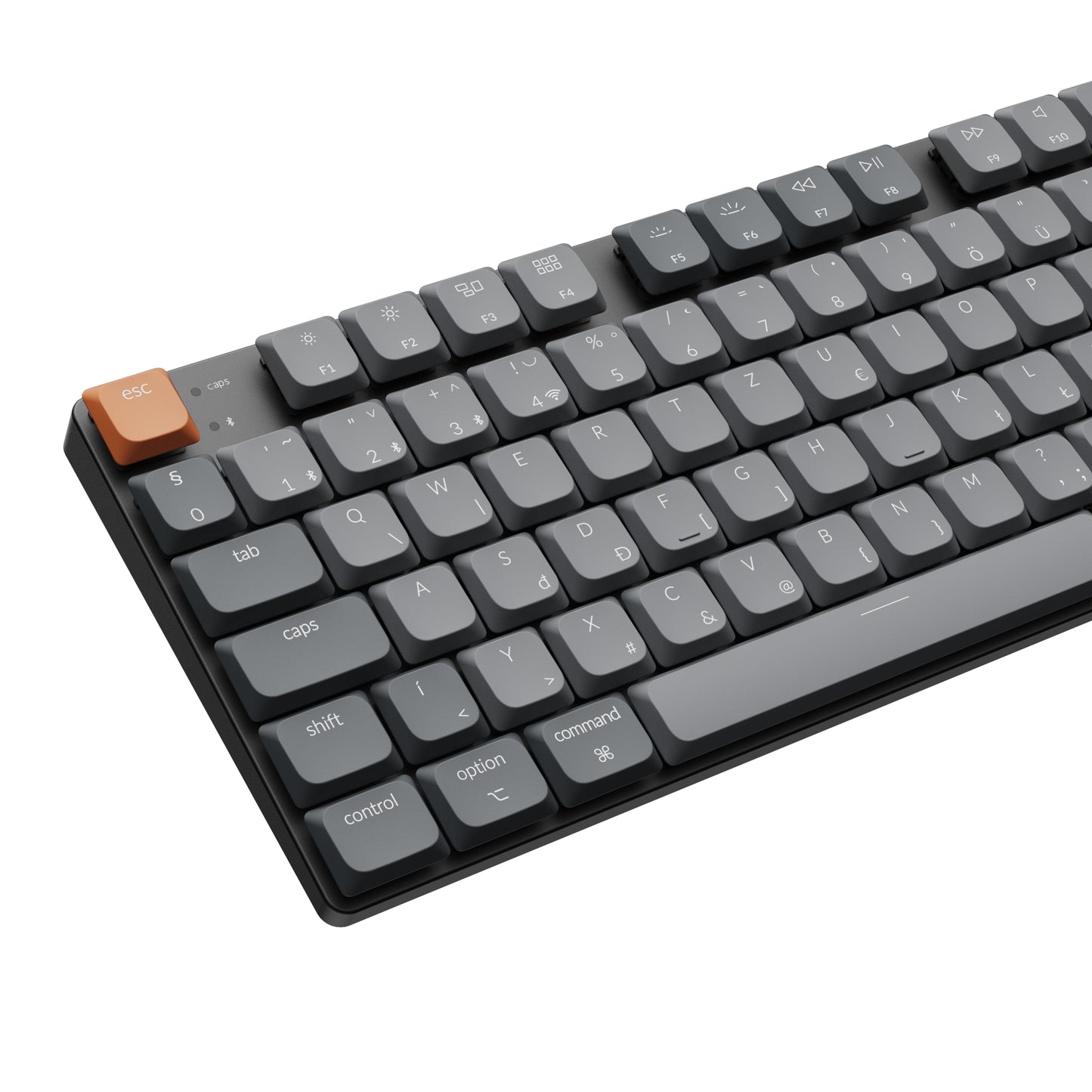 Keychron K5 Max Bluetooth / Vezeték nélküli / USB alacsony profilú mechanikus 2.0 red switch billentyűzet (Magyar kiosztás) - fekete-szürke