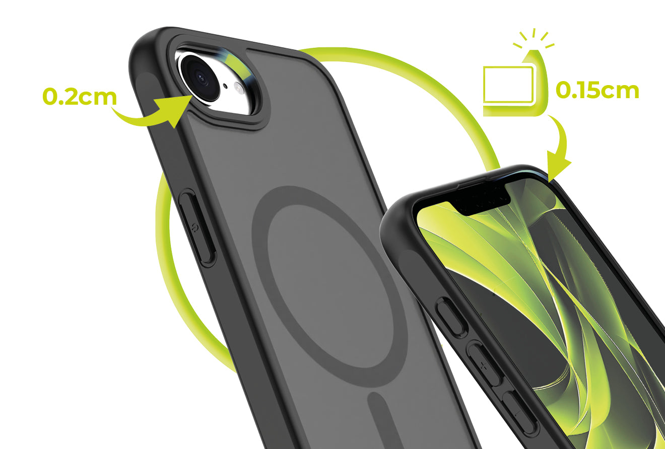 Mobile Origin Hybrid MagSafe tok, matt fekete - iPhone 16e