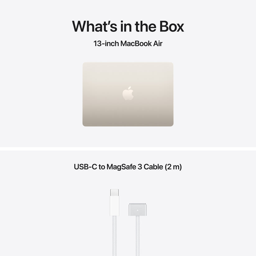 13 hüvelykes MacBook Air: Apple M5 chip 10 magos CPU-val és 8 magos GPU-val, 16GB, 512GB SSD - csillagfény