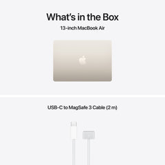 13 hüvelykes MacBook Air: Apple M5 chip 10 magos CPU-val és 10 magos GPU-val, 2TB SSD, 16GB RAM, Háttér-világítású Magic Keyboard Touch ID-val, 70 wattos USB‑C adapterrel – magyar - csillagfény CTO
