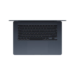 15 hüvelykes MacBook Air: Apple M5 chip 10 magos CPU-val és 10 magos GPU-val, 512GB SSD, 24GB RAM, Háttér-világítású Magic Keyboard Touch ID‑val, 70 wattos adapterrel – magyar - éjfekete CTO
