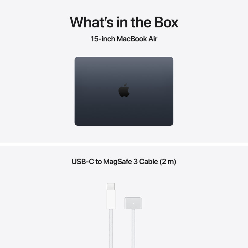 15 hüvelykes MacBook Air: Apple M5 chip 10 magos CPU-val és 10 magos GPU-val, 16GB, 512GB SSD - éjfekete