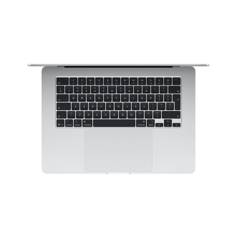 15 hüvelykes MacBook Air: Apple M5 chip 10 magos CPU-val és 10 magos GPU-val, 2TB SSD, 24GB RAM, Háttér-világítású Magic Keyboard Touch ID‑val, 70 wattos adapterrel – nemzetközi angol - ezüst CTO