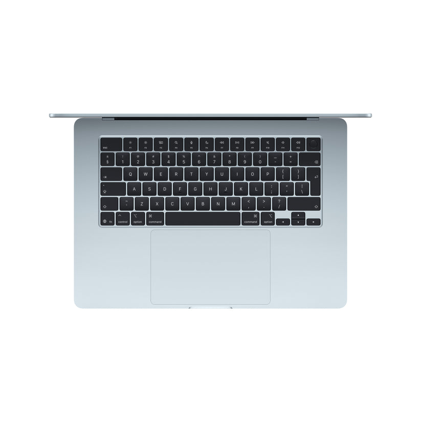 15 hüvelykes MacBook Air: Apple M5 chip 10 magos CPU-val és 10 magos GPU-val, 2TB SSD, 24GB RAM, Háttér-világítású Magic Keyboard Touch ID‑val, 70 wattos adapterrel – magyar - égkék CTO