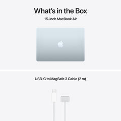 15 hüvelykes MacBook Air: Apple M5 chip 10 magos CPU-val és 10 magos GPU-val, 2TB SSD, 32GB RAM, Háttér-világítású Magic Keyboard Touch ID‑val, 70 wattos adapterrel – magyar - égkék CTO
