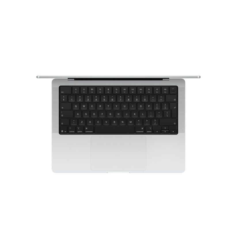 14 hüvelykes MacBook Pro: Apple M5 Max chip 18 magos CPU-val és 40 magos GPU-val, 2TB SSD, 64GB RAM, Háttér-világítású Magic Keyboard Touch ID‑val – nemzetközi angol - ezüst CTO