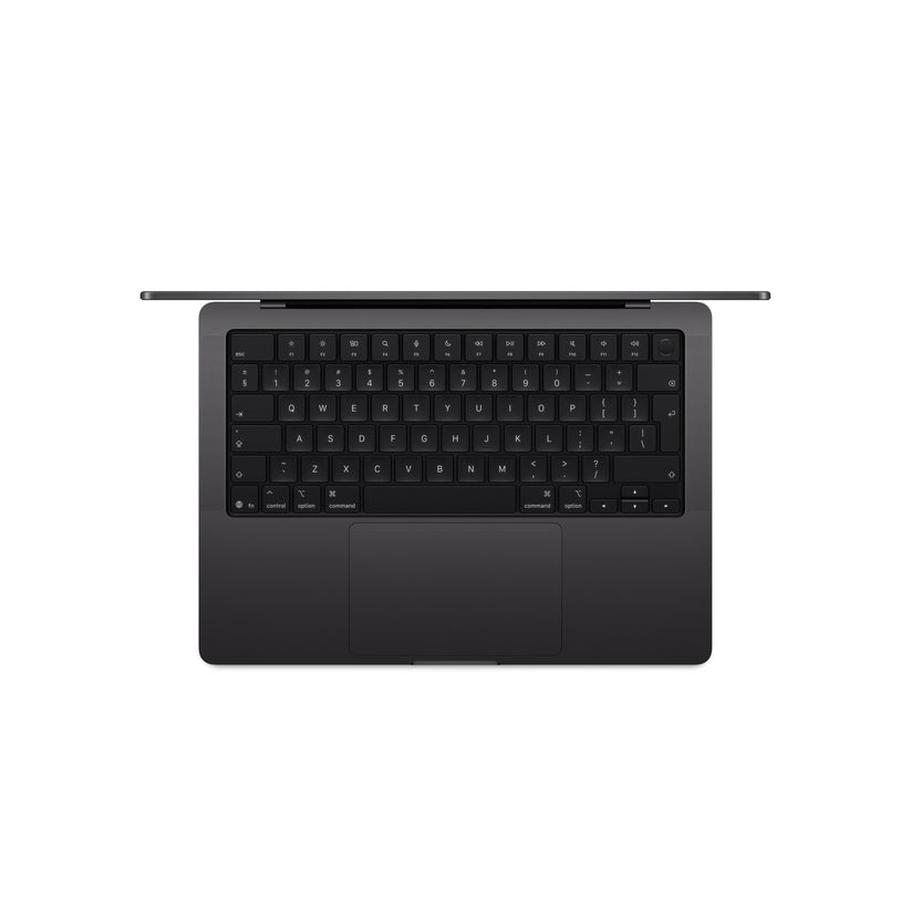 14 hüvelykes MacBook Pro: Apple M5 Max chip 18 magos CPU-val és 32 magos GPU-val, 2TB SSD, 36GB RAM, Nanotexturált kijelző, Háttér-világítású Magic Keyboard Touch ID‑val – nemzetközi angol - asztrofekete CTO