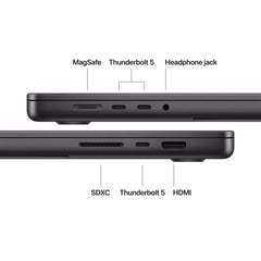 16 hüvelykes MacBook Pro: Apple M5 Pro chip 18 magos CPU-val és 20 magos GPU-val, 2TB SSD, 64GB RAM, Háttér-világítású Magic Keyboard Touch ID‑val – magyar - asztrofekete CTO