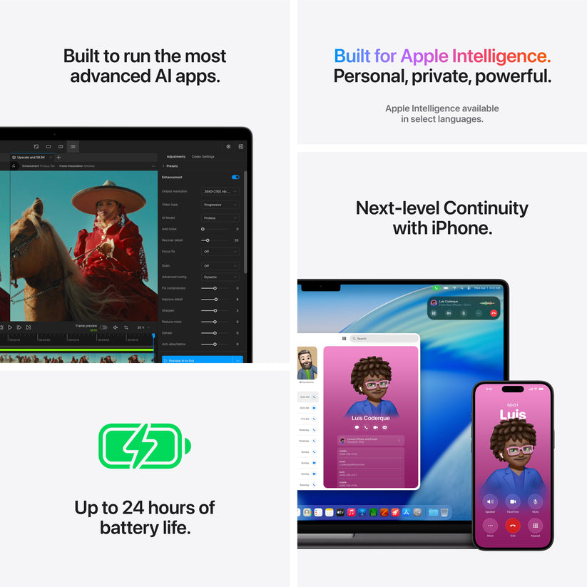 16 hüvelykes MacBook Pro: Apple M5 Pro chip 18 magos CPU-val és 20 magos GPU-val, 4TB SSD, 24GB RAM, Háttér-világítású Magic Keyboard Touch ID‑val – magyar - asztrofekete CTO