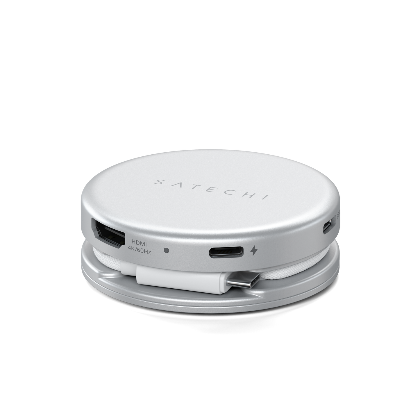 Satechi – OntheGo 5-in-1 Multiport Adapter (1x HDMI 4K 60Hz, 1x USB-C 5 Gbps-ig, 1x USB-A 3.0 5 Gbps-ig, 1xUSB-C PD60W, 1x SD kártya olvasó) - Silver