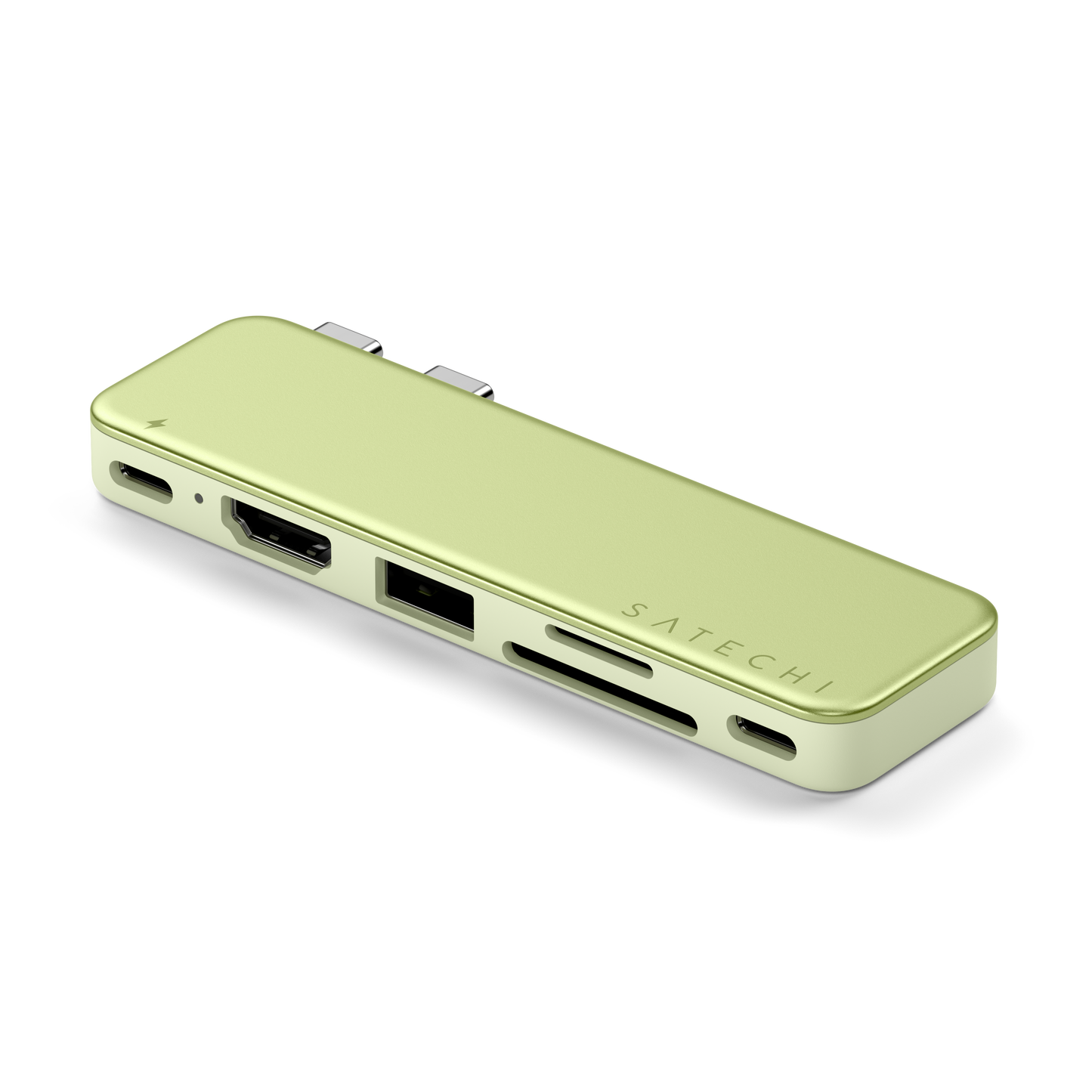 Satechi – USB-C Snap Hub (1x HDMI 4K 60Hz, 1x USB-C 5 Gbps-ig, 1x USB-A 3.0 5 Gbps-ig, 1xUSB-C PD60W, 1x és 1x SD kártya olvasó) - Citrus