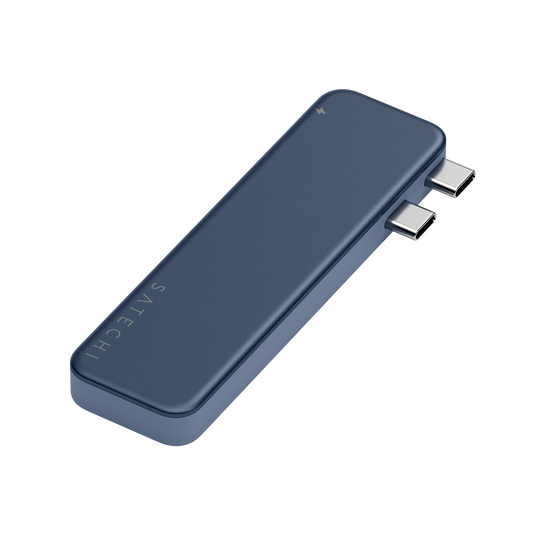 Satechi – USB-C Snap Hub (1x HDMI 4K 60Hz, 1x USB-C 5 Gbps-ig, 1x USB-A 3.0 5 Gbps-ig, 1xUSB-C PD60W, 1x és 1x SD kártya olvasó) - Indigo